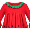Sunny Fashion Girls Dress Colorful Daisy Flower Rainbow Long Sleeve Cotton(Red)