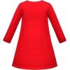 Sunny Fashion Girls Dress Colorful Daisy Flower Rainbow Long Sleeve Cotton(Red Golden Tie)
