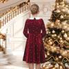 Sunny Fashion Girls Dress Glitter Golden Star White Collar Casual Warm Winter(Red Sparkle)