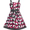 Sunny Fashion Girls Dress Heart Print Pink(Black Pink)