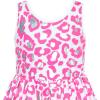 Sunny Fashion Girls Dress Pink Shinning Leopard Casual Sundress Size 4-8(Pink)