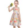 Sunny Fashion Girls Dress Red Polka Dot Pocket Floral Summer Casual Cotton(Multi-color)