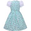 Sunny Fashion Girls German Dirndl Dress Costumes for Bavarian Oktoberfest Vintage Pink(Blue Flower)