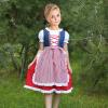 Sunny Fashion Girls German Dirndl Dress Costumes for Bavarian Oktoberfest Vintage Pink(Red)