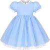 Sunny Fashion Girls German Dirndl Dress Costumes for Bavarian Oktoberfest Vintage Pink(Sky Blue)