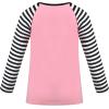 Sunny Fashion Girls Top Shirt Long Sleeve Pullover Love Heart Valentine Loose(Black Striped)