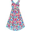 Sunny Fashion Girls Dress Flower Cotton Casual Summer Beach Holiday Size 6-12(Multi-color)