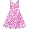 Sunny Fashion Girls Dress Pink Shinning Leopard Casual Sundress Size 4-8(Pink)