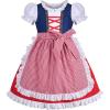 Sunny Fashion Girls German Dirndl Dress Costumes for Bavarian Oktoberfest Vintage Pink(Red)
