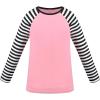 Sunny Fashion Girls Top Shirt Long Sleeve Pullover Love Heart Valentine Loose(Black Striped)