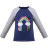 Sunny Fashion Girls Top Shirt Long Sleeve Pullover Love Heart Valentine Loose(Blue Rainbow)