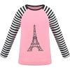 Sunny Fashion Girls Top Shirt Long Sleeve Pullover Love Heart Valentine Loose(Pink Eiffel Tower)