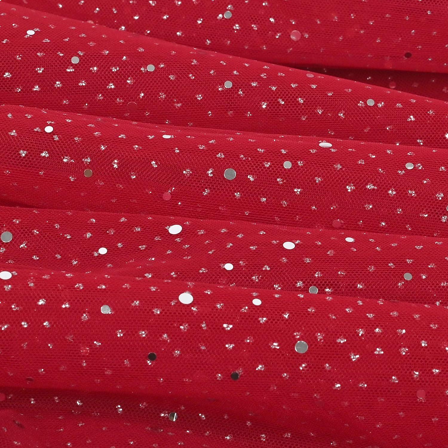 imageSunny Fashion Girls Dress Flower Lace Top Burgundy Gradient Skirt SleevelessRed Glitter