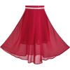 Sunny Fashion Girls Dress Flower Lace Top Burgundy Gradient Skirt Sleeveless(Red)