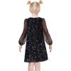 Sunny Fashion Girls Dress Black Sequin Sheer Mesh Long Sleeve Party Elegant Ball Gown(Black)