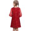 Sunny Fashion Girls Dress Black Sequin Sheer Mesh Long Sleeve Party Elegant Ball Gown(Red Sequin)