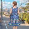 Sunny Fashion Girls Dress Green Strawberry Floral Zigzag Cute Sleeveless Casual Holiday Size 4-12(Blue Apple Tree)