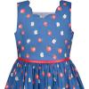 Sunny Fashion Girls Dress Green Strawberry Floral Zigzag Cute Sleeveless Casual Holiday Size 4-12(Blue Apple Tree)