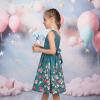 Sunny Fashion Girls Dress Green Strawberry Floral Zigzag Cute Sleeveless Casual Holiday Size 4-12(Green)