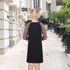 Sunny Fashion Girls Dress Long Sleeve Butterfly Color Contrast Casual Wearing(Black Butterfly)