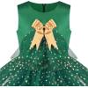 Sunny Fashion Girls Dress Birthday Princess Ruffle Dress Cake Balloon Print(Green Xmas)