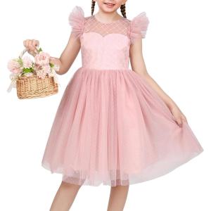 Sunny Fashion Flower Girls Dress White Wedding Pageant Bridesmaid Gown Size 3-10(Pink Diamond)