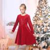 Sunny Fashion Girls Dress Unicorn Rainbow Long Sleeve Casual Dress Size 3-8(Red Sequin)