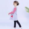 Sunny Fashion Girls Outfit Set 2 Piece Cotton Heart Casual Dresss Top Pants(Gray Girl)