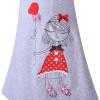 Sunny Fashion Girls Outfit Set 2 Piece Cotton Heart Casual Dresss Top Pants(Gray Girl)