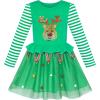 Sunny Fashion Girls Outfit Set 2 Piece Cotton Heart Casual Dresss Top Pants(Green Reindeer)