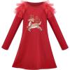 Sunny Fashion Girls Outfit Set 2 Piece Cotton Heart Casual Dresss Top Pants(Red Reindeer)