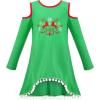 Sunny Fashion Girls Outfit Set 2 Piece Cotton Heart Casual Dresss Top Pants(Red Tree)
