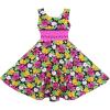 HY52 Girls Dress Princess Sunflower Lace Belt Party Summer Cotton Size 7,Multicolor,