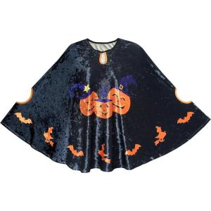 Sunny Fashion Halloween Cape Velvet Cloak Pumpkin Witch Bat Costumes Wizard