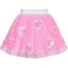 Sunny Fashion Girls Skirt Pink Heart Sequins Sparkling Tutu Dancing Size 7-8