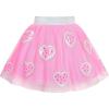 Sunny Fashion Girls Skirt Pink Heart Sequins Sparkling Tutu Dancing Size 7-8